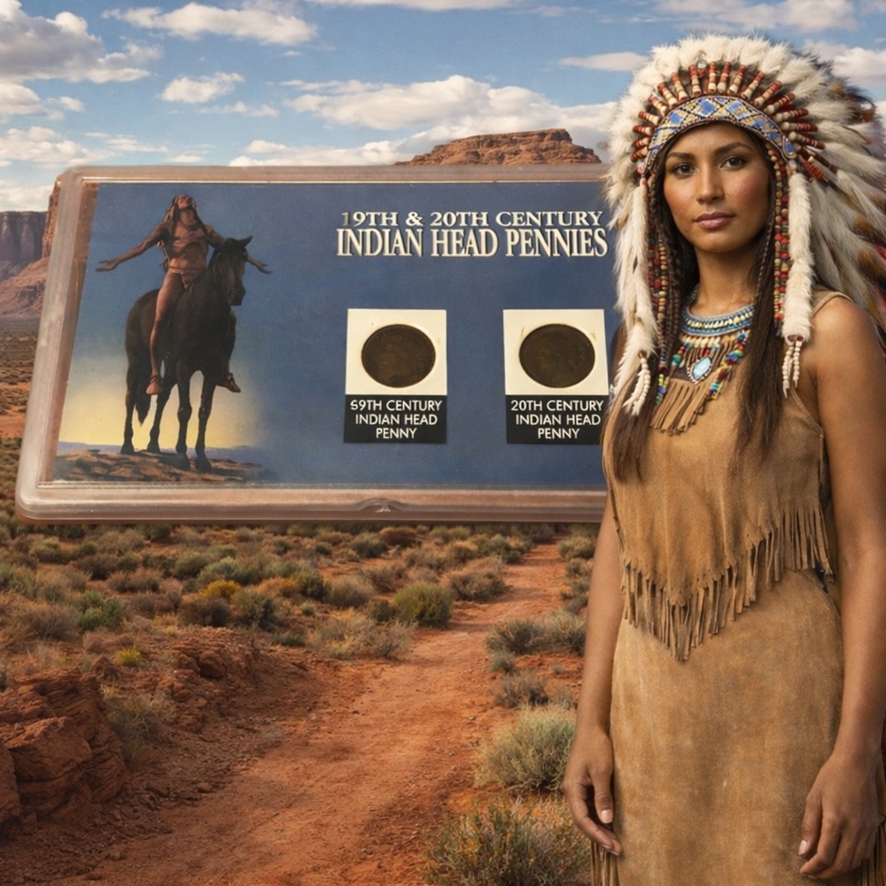 Indian Head Pennies in case.